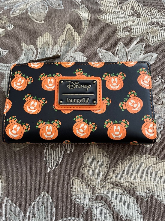 Loungefly Handbags - Disney x Loungefly Mickey Mouse Halloween Pumpkin Glow in the Dark Wallet